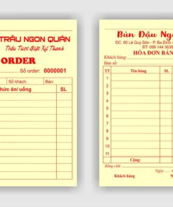 In hóa đơn nhà hàng