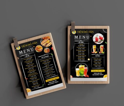 Thiết kế và in menu