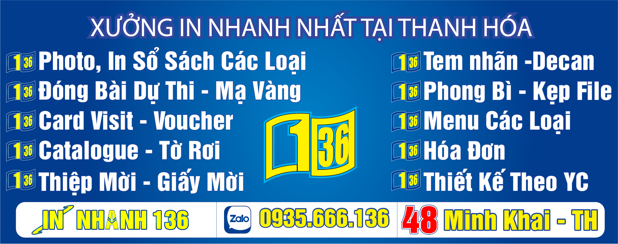 In nhanh Thanh Hóa - In nhanh 136 - Dịch vụ in ấn chuyên nghiệp tại Thanh Hóa